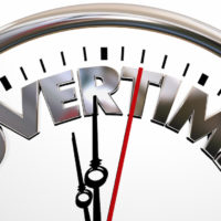 Work Overtime clock showing extra hours added to work