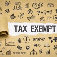 Tax exempt / Papier mit Symbole