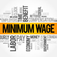 Minimum Wage is the lowest remuneration that employers can legally pay their employees, word cloud concept background